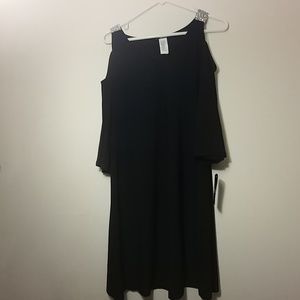 3/4 bell sleeve cold shoulder with rhinestones